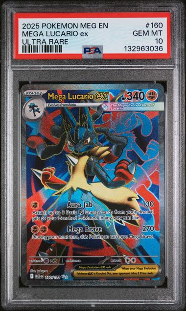 MEGA LUCARIO ex ULTRA RARE #160  (PSA 10)