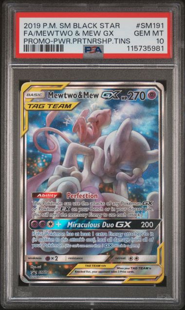 MEWTWO & MEW GX PROMO #SM191 (PSA 10)